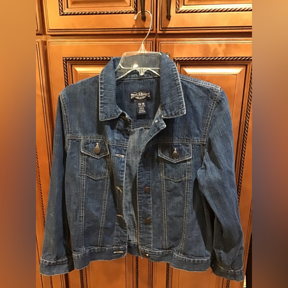 Steve & Barry’s Denim Jean Jacket kid 14-16 Blue 100% Cotton unisex